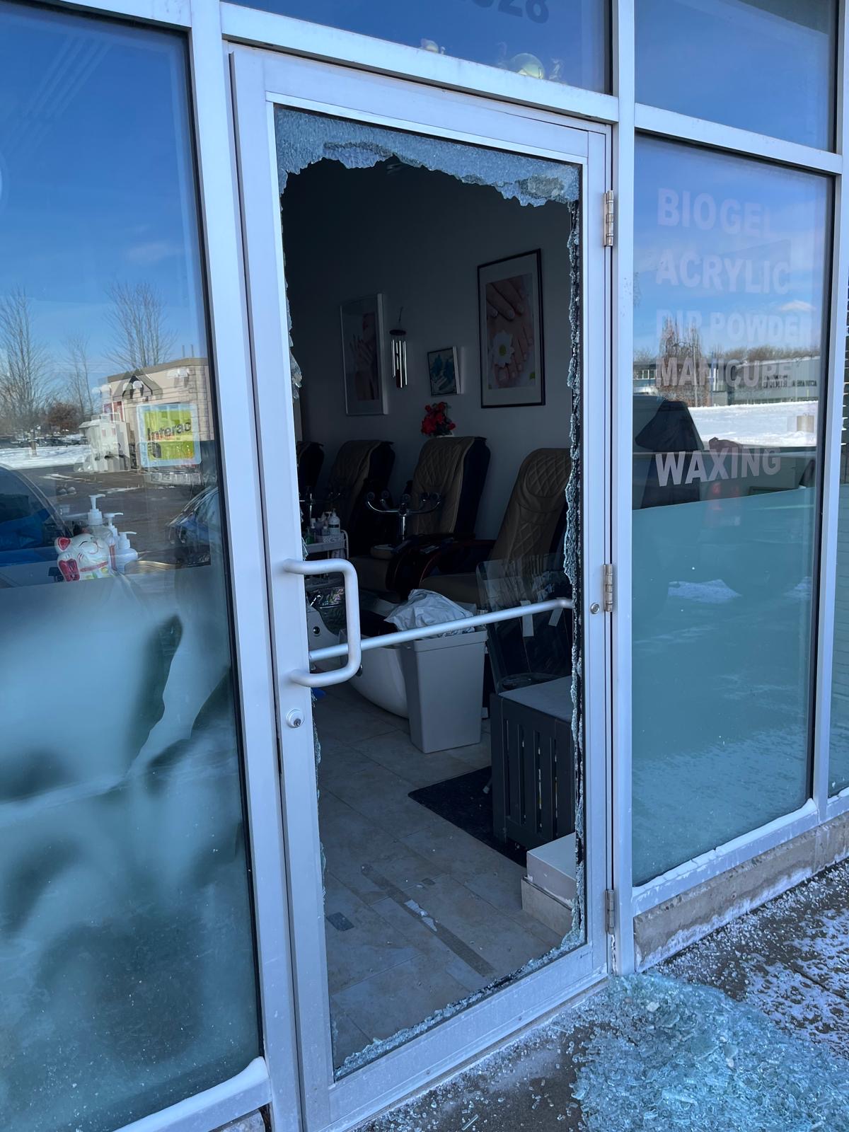 Broken Storefront Door glass