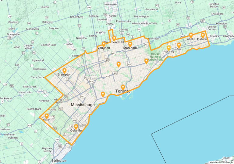 Doors and windows service area map
